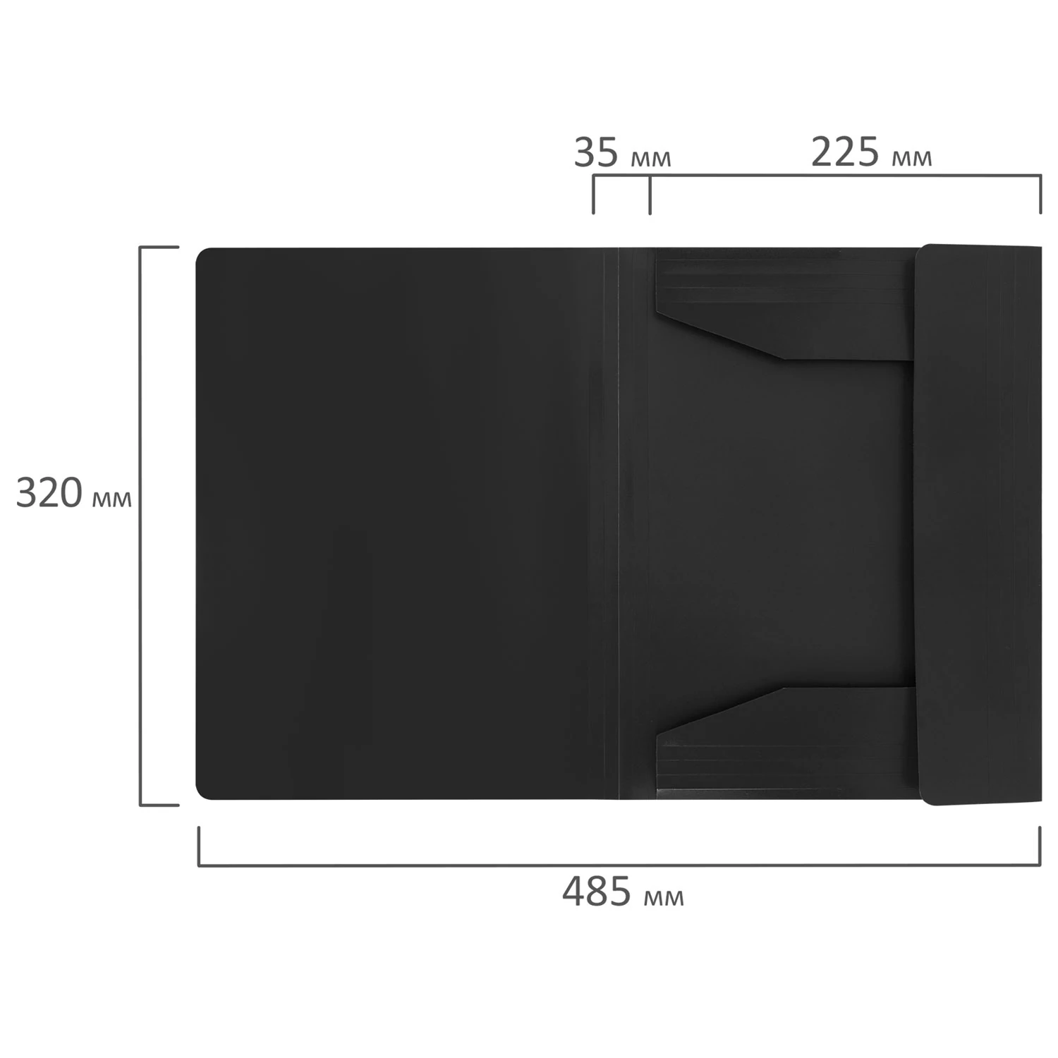 Папка на резинках А4 BRAUBERG 300 листов, 500 мкм, черная